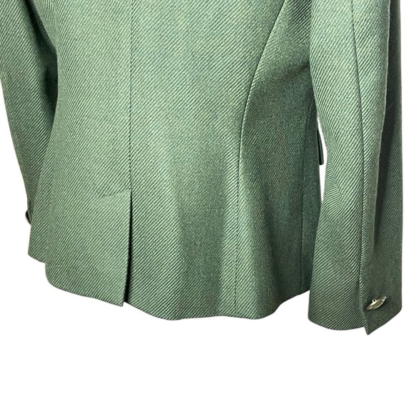 VTG Talbots Wool Blazer Womens Sz 10 Green Career Structured Jacket Classic - Picture 6 of 13